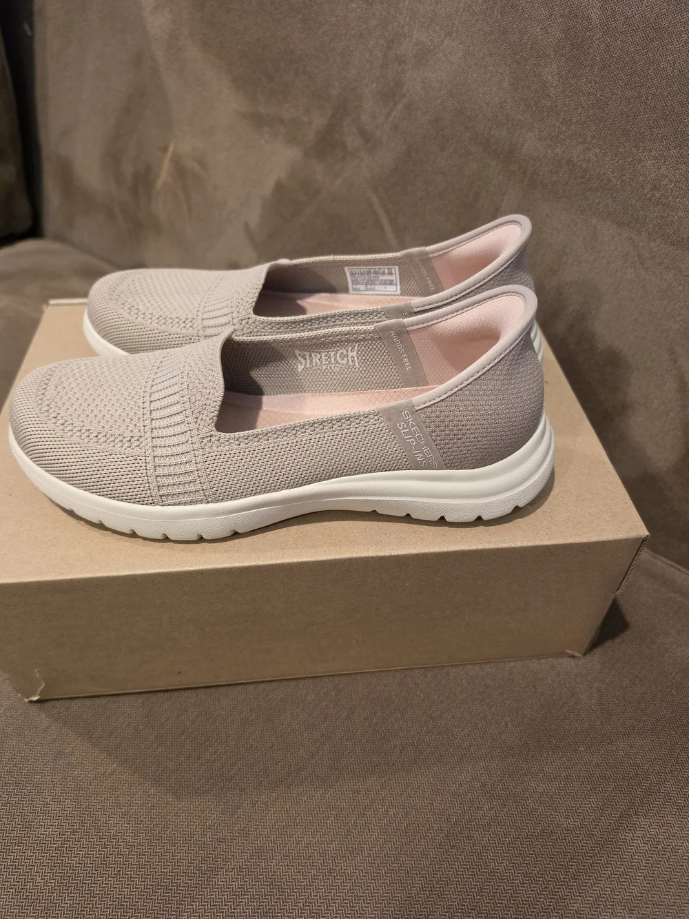 Skechers Slip-Ins Lightweight Knit Slip-On Sneaker — Soft Beige